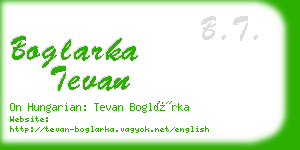 boglarka tevan business card